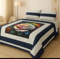 Embroidered Patch Work King Size BedSheet - High Quality - Cotton Satin Double Bedsheet Embroided - Galaxy Bedding. 