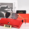 2024 New Vintage Leopard Head Sun Glasses Women and Men Metal Luxury Brand Gradient Driving Shades Business Frameless SunGlasses. 