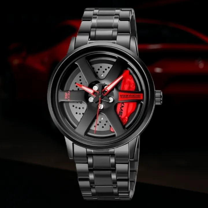 Skmei%201787%20Men's%20Analog%20Sports%20Watch%20Rolling%20Wheel%20Dial,%20Stainless%20Steel%20Strap,%20Water%20Resistant%20Brake%20Disc%20Design%20Wristwatch%20-%20Image%202