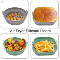 Foldable Air Fryer Silicone Liners Reusable Silicone Air Fryer Basket Food Safe Non Stick Air-Fryer Bakewa Kitchen Accessorie. 