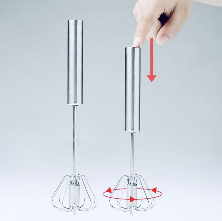 Hand Egg Beaters Stainless Steel  Semi Automatic Rotary Beater