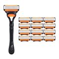 NEW 4-25 Pcs Comb Men's Razor Fusion Pro Power Shaving Shaver Male Face Beard Hair Trimmer 6 Layer Blades Replacement Refills. 