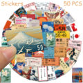 50pcs Japanese Travel Culture Stickers Decals For Phone Laptop Scrapbook Skateboard Guitar DIY Graffiti Aesthetic Stickers. 