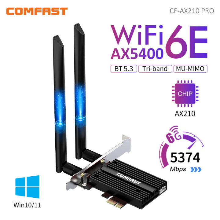5374Mbps WiFi6E Intel AX210 PCIe Wireless Network Card 2.4G/5G/6GHz ...
