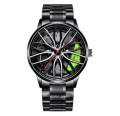 Fashion Wheel Mens Car Wheel Watches Luxury Stainless Steel Mesh Watch Men Quartz Wristwatch Male Clock. 