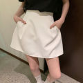 Xpqbb Korean Style White Mini Skirt for Women Streetwear High Wiast Puffy Short Skirts Ladies All-Match Simple A-line Y2K Skirt.