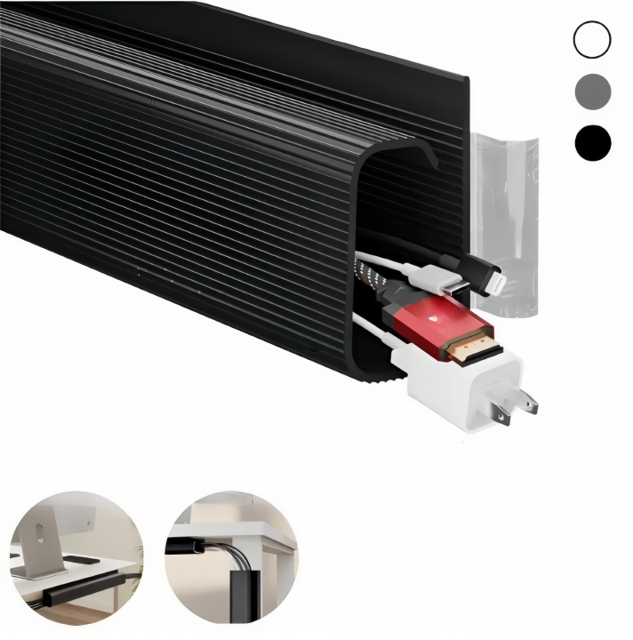 1PC 40cm/15.75inch Desk Cable Tray Cable Management Under Desk Channel ...