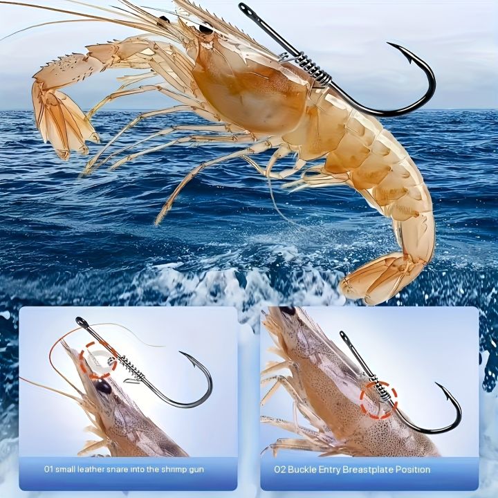 25pcs/Box%20Shrimp%20Back%20Hook%20Spring%20Live%20Shrimp%20Rigged%20Ready-Made%20Lure%20for%20Sea%20Bass%20and%20Rockfish%20Fishing,%201/0-5/0hook%20-%20Image%206