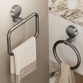 Suction Towel Rack Waterproof Rotatable for Bathroom Hand Towel Ring Sink Wall-Mounted Strong Hold Bathroom Organizer.