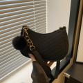Mini Women Shoulder Bags Fashion Felt Women's Bag Design Advanced Underarm Handbags Mini Saddle Bag.