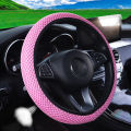 Summer Four Seasons Breathable Massage Comfortable Mesh Cloth Car Steering Wheel Cover Women's Car Accessories Black. 