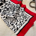 Fashionable 70*70cm Leopard Print Scarf For Women Spring/summer Soft Satin Borders Square Bandana Sun Protection Shawls. 