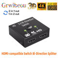 HDMI-compatible Switch Bi-Direction 2.0 Splitter 1x2/2x1 Adapter 1 in 2 out / 2 in 1 out  Converter for PS4/3 TV Box 4K Switcher. 