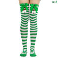 Christmas Ornaments Socks Striped Long Stockings Christmas Decorations High Socks for Girls Striped Knee Socks. 
