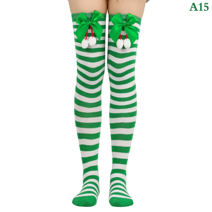 Christmas%20Ornaments%20Socks%20Striped%20Long%20Stockings%20Christmas%20Decorations%20High%20Socks%20for%20Girls%20Striped%20Knee%20Socks%20-%20Image%207
