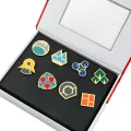 Pokemon Gym Badges Kanto Johto Hoenn Sinnoh Unova Kalos League Region Orange Islands Pins Brooches Box Set Pocket Monster.
