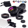 3in1 Fisheye Wide Angle Micro Camera Lens for iPhone Xiaomi Redmi 3IN1 Zoom Fish Eye Len on Smartphone Lenses with Phone Clip. 