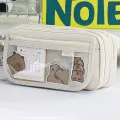 9-layer Large Capacity Pencil Case with Transparent Compartment and Magnetic Button Flip for Retrieval. 