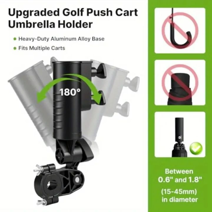 Golf%20Push%20Cart%20Umbrella%20Holder%20180%C2%B0Adjustable,%20Universal%20Fit%20with%20Heavy-Duty%20Clamp%20Windproof%20Umbrella%20Mount%20for%20Mobility%20Scooter%20-%20Image%206