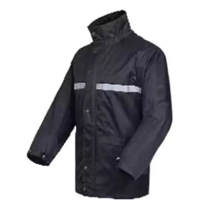 Raincoat%20For%20Men%20Orbit%20Fabrics%20Waterproof%20PVC%20Sealing%20Winter%20Glossy%20Polyester%20Hoodie%20Style%20Double%20Breasted%20Black%20and%20Blue%20-%20Image%205