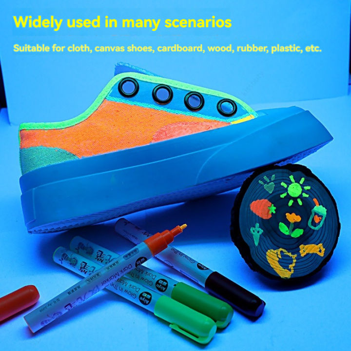 8%20Colors%20Glow%20in%20The%20Dark%20Fabric%20Paints%20Acrylic%20Textile%20Paint%20Markers%20Glow%20in%20Dark%20Paint%20Pen%20DIY%20Graffiti%20Neon%20Art%20Supplies%20Mark%20-%20Image%203