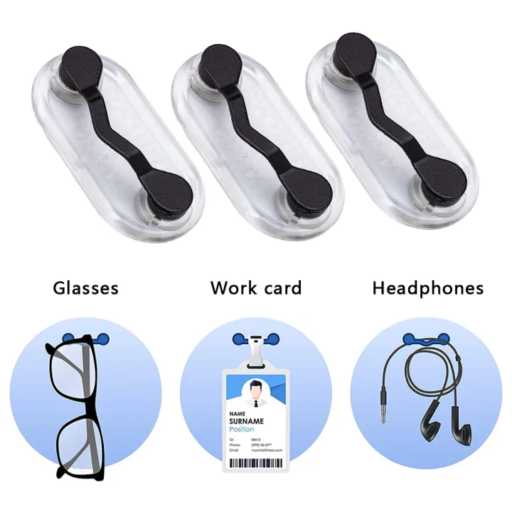 3pcs Badge Storage Rack Magnetic Eyeglass Holder Men Women Stainless Steel Shirt Chest Front Hanger for Sunglass Reading Glasses