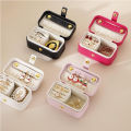 Portable Mini Jewelry Box Small Travel Storage Case for Rings Necklaces Earrings Lipstick with Removable Ring Slot PU Leather.