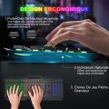 WisFox Gaming Keyboard, Ultra-Slim Quiet All-Metal Panel Computer Keyboard with Spill-Resistant Design. 