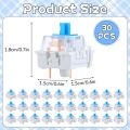 30 PCS Mechanical Keyboard Switches 3 Pin Blue Keyboard Clicker Replacement Keyboards Keys for LED Mechanical Gaming Keyboards.