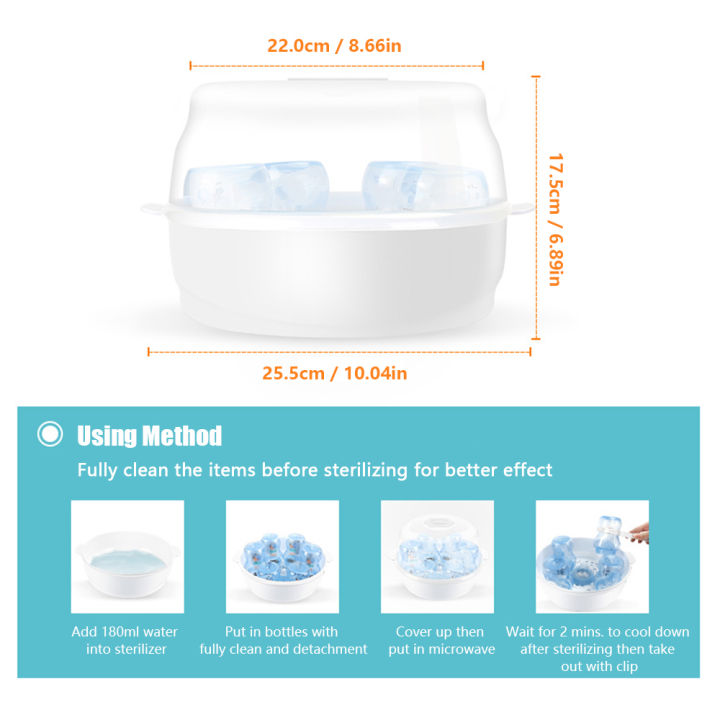 Microwave%20Bottle%20Sterilizer%20Steam%20Sterilizer%20Fits%206%20Baby%20Bottles%20for%20Baby%20Bottles%20Pacifiers%20Cups%20Disinfect%20in%202-6%20Minutes%20-%20Image%204