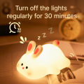 LED Night Lights Cute Sheep Panda Rabbit Silicone Lamp USB Rechargeable Timing Bedside Decor Kids Baby nightlight Birthday Gift. 