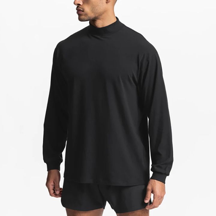 Oversized%20Running%20T-shirts%20Mens%20Turtleneck%20Dropped%20Shoulder%20Loose%20Sports%20Fitness%20Long%20Sleeve%20T%20Shirt%20Gym%20Bodybuilding%20Tops%20Tees%20-%20Image%202
