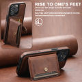 SUTENI Leather Card Holder Wallet Case 2-in-1 Bracket Compatible with Magsafe Wireless Charging For iPhone 16ProMax 15Plus 14 13. 