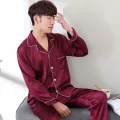NightWear for men Nighty Finely Stitched Mens Silk Satin wear Pajamas Set, NightWear for men Night suit for boys and men, Sleeping Dress Mens Sleepwear Loungewear Sleeping Suit lingerie  shirt and Pajama ,Night Dress for men. 