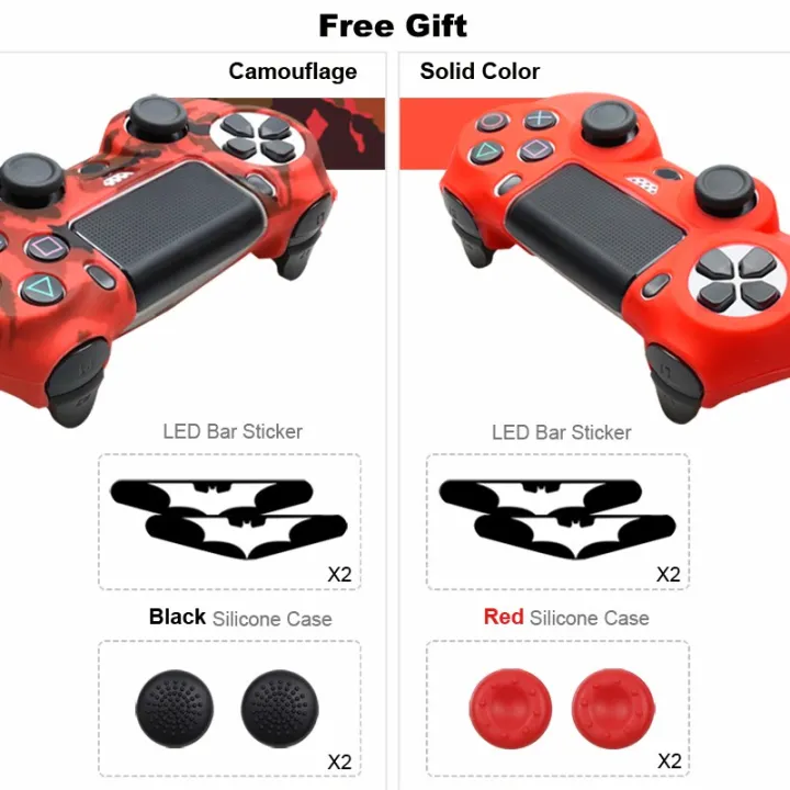 Silicone%20Case%20For%20PS4%20Controller%20Gamepad%20Cover%20Shell%20For%20Dualshock%204%20Joystick%20with%202%20Thumbsticks%20Grips%20Caps%20Accessories%20-%20Image%202