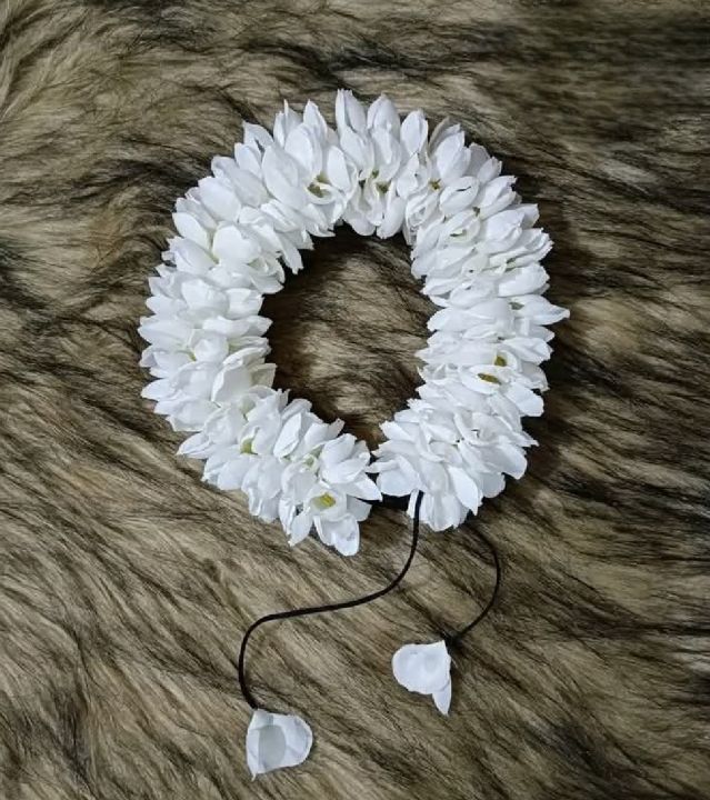 Artificial Cherry flower gajra - Off white natural looking gajra hair accessory for buns and khopa