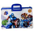 Beautiful Printed Transparent Handle File Bag / School & Office File Bag / Documents Carrier File Bag.