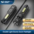 Smiling Shark 622E Super Bright LED Flashlight Rechargeable Zoomable Waterproof Torch Light for Outdoor Camping Hiking Lighting. 