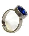 ELEGANT STAINLESS STEEL  AFRICAN BLUE SPHIRE NEELAM RING FOR GIRLS OR WOMEN. 