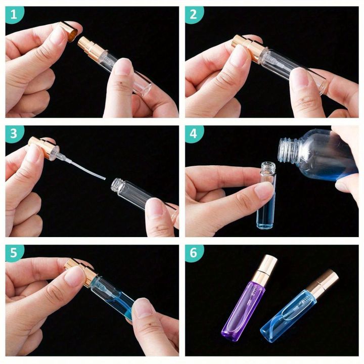 5/20PCS%20%205ml/10ml%20Mini%20Transparent%20Glass%20Refillable%20Spray%20Bottles%20for%20Travel%20Perfume%20Moisturizer%20Party%20Use%20Portable%20Makeup%20Tools%20-%20Image%206