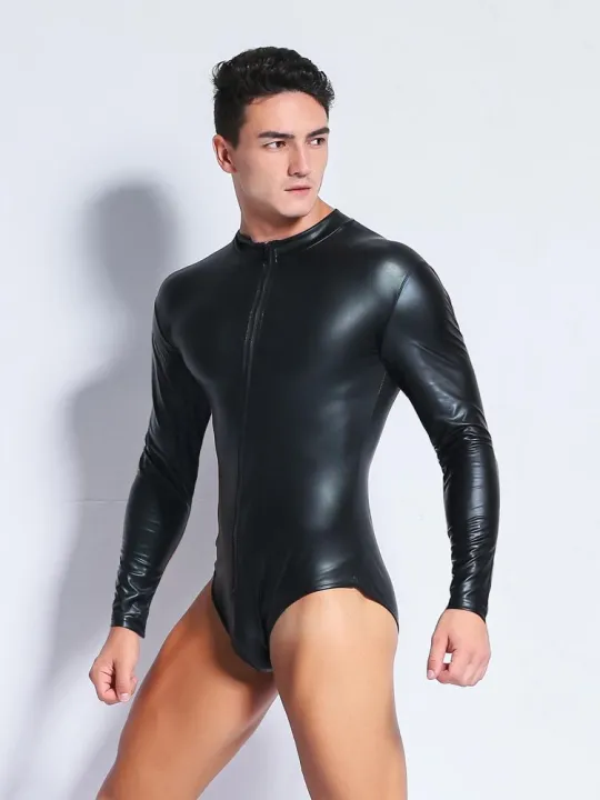 Long%20Sleeve%20Shiny%20PU%20Leather%20Bodysuit%20Zipper%20Hot%20Shapers%20Men%20Body%20Tops%20Shirts%20One%20Piece%20Gothic%20Tights%20Clubwear%20Tshirt%20Leotard%20-%20Image%202