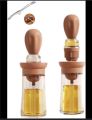 180ml - 2in1 Oil Bottle & Brush With 9ml Storage Tank, Oil Bottle Brush Glass Bottle Silicone Brush With Dropper Measuring Distributor, Oil Dispenser, Oil Bottle Oil Brush, Removable Oil Dispenser Bottle Kitchen Tool. 