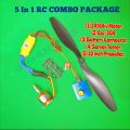 5 in 1 Rc item combo package Esc 30a, 10inch Propoler, servo tester, t connector, 2450kv brashless motor. 