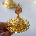 Mini Crown Retro Copper Hollow Out Incense Stick Burner Holder Golden Arab Burner Catcher Home Decoration Sandalwood Censer. 