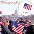 50pc USA Stick Flag, American US 14x21cm HandHeld Mini Flag ensign 30cm Pole United States Hand Held Stick Flags banner In Stock. 