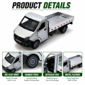 (Bagged) 1/34 Scale Alloy Pullback Three-Door Truck, Stylish Design, Can Carry Cargo, Boy's Toy, Die-Cast Metal..