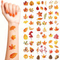 10 Sheets Fall Leaves Temporary Tattoos Autumn Harvest Tattoos Stickers for  Decor, Maple Leaves Fake Tattoo Autumn Leaf Face. 