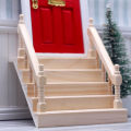 1:12 Dollhouse Miniature Handrail Staircase Wooden Scene Plain Stairway Models Mini Stair Furniture Room Decor. 