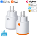 Zigbee 3.0 Tuya Smart Power Plug 16A EU Socket Outlet Energy Monitoring Timer Switch Remote Control Work with Alexa Google Home. 