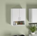 Small kitchen and washroom storage cabinet wall mount, 2 doors cabinet with shelves.. 